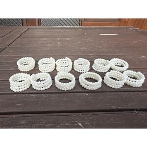 Elegant Faux Pearl Napkin Rings (Set of 12)